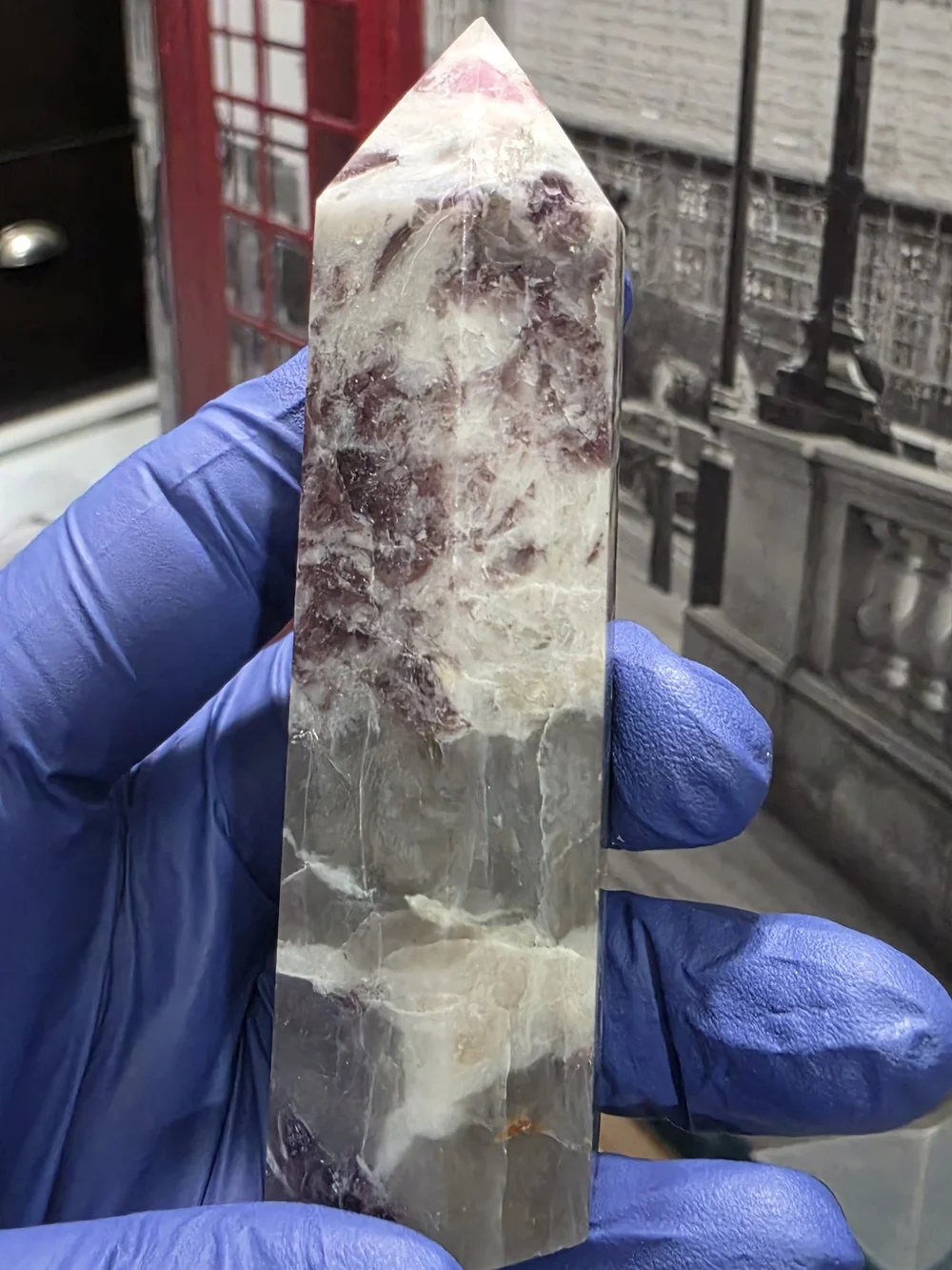 Pink tourmaline tower, also known as a Rubellite tower